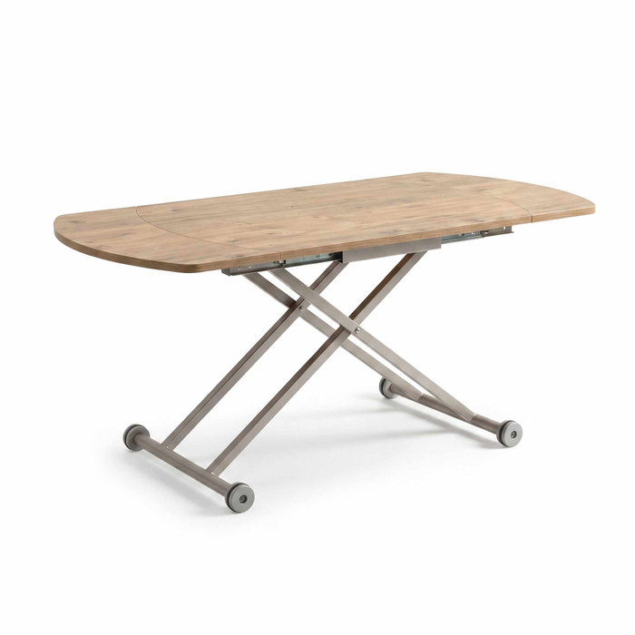 Hanah Home Yan Yari Oval - Mesa de Comedor Extensible, Pino y Blanco